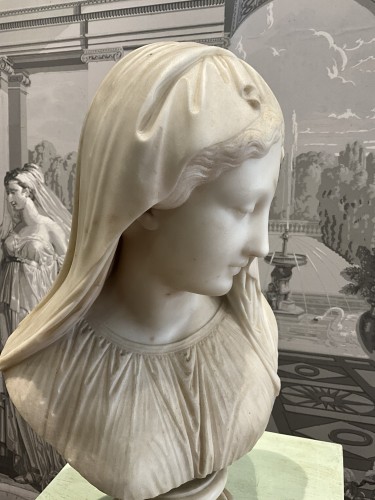 Antiquités - Jeune fille avec voile. G.M. BENZONI Roma 1867