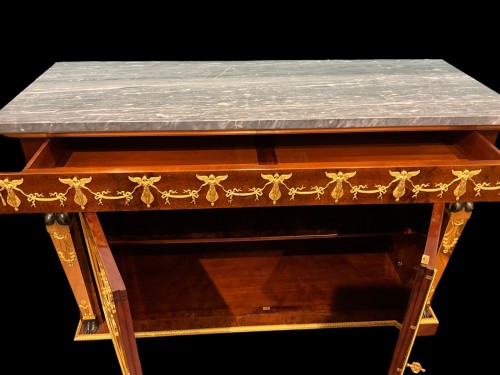 Sideboard veneered in thuya burl. Directoire - Furniture Style Directoire