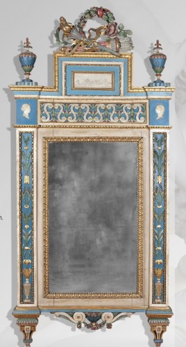 An italian gilded and lacquered wood Mirror - Louis XVI