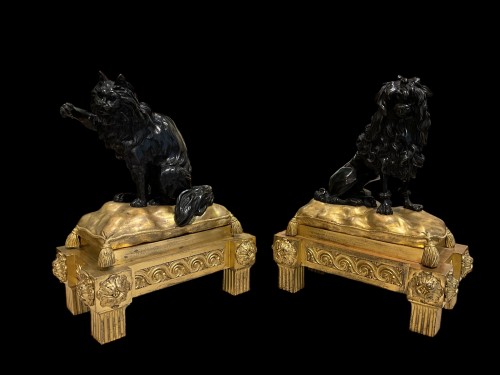 Decorative Objects  - Cavalier King Charles and a Persian seated on two cushions