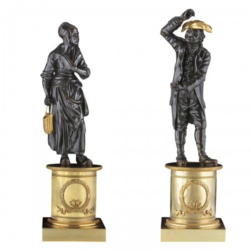 Pair of bronze sculptures signed “THOMIRE A PARIS”