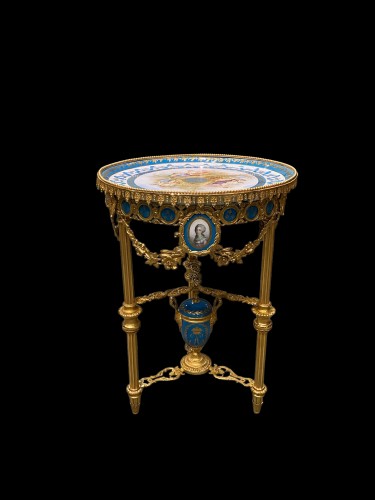 Mobilier Table & Guéridon - Guéridon bronze et porcelaine.Napoléon III