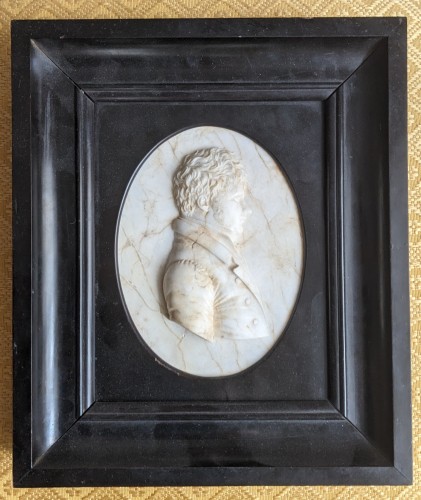 Alabaster portrait of a man, attributed to Leonhard Posch - Sculpture Style Empire