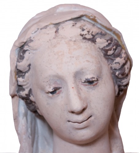 Terracotta Virgin and Child from Le Mans XVII th c. - Sculpture Style Louis XIII