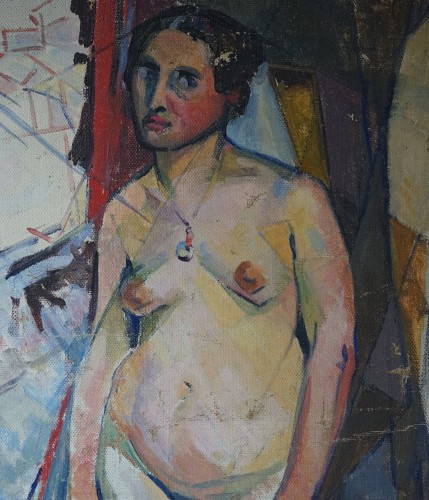 Mikhail Larionov (att.) 1881 – 1964. Rayonist nude - Paintings & Drawings Style 