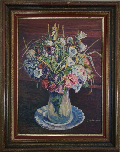 Bouquet de fleurs, Gustave Cariot 1929 - Tableaux et dessins Style Art Déco