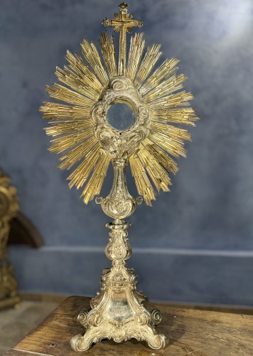 Large Silver Monstrance Offered By Napoleon III In 1867 - Religious Antiques Style Napoléon III
