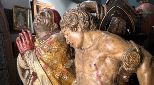 Art sacré, objets religieux  - Double buste reliquaire fin XVIIe siècle