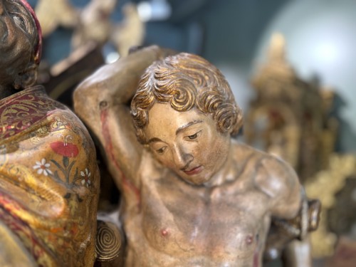 Antiquités - Double buste reliquaire fin XVIIe siècle