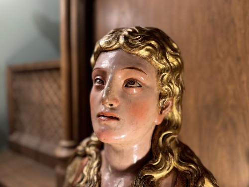 6th Century Reliquary Bust Of Mary Magdalene - Religious Antiques Style 
