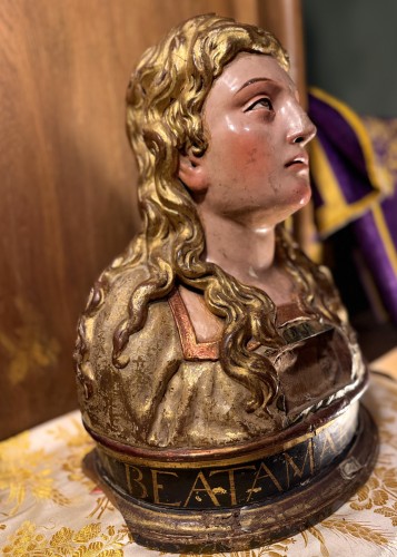<= 16th century - 6th Century Reliquary Bust Of Mary Magdalene