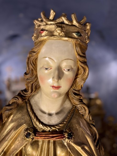 XVIe siècle et avant - Grande sculpture de Sainte Marguerite - Circa 1500