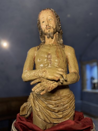 Sculpture Sculpture en Bois - Grand Christ Aux Liens, Italie début XVIe siècle