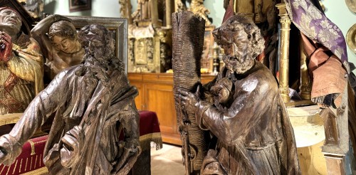 Religious Antiques  - Important Pair Of Sculptures Of Saint Peter And Saint Paul - 17th Century