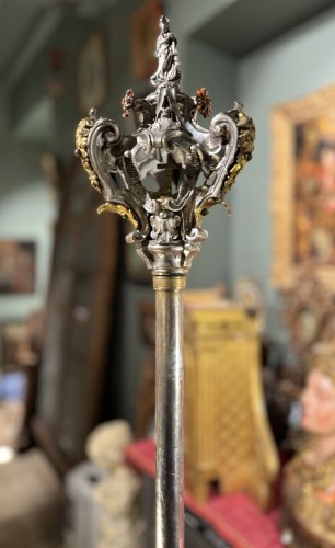 Religious Antiques  - Marian Procession Staff From Trapani - 18th Century