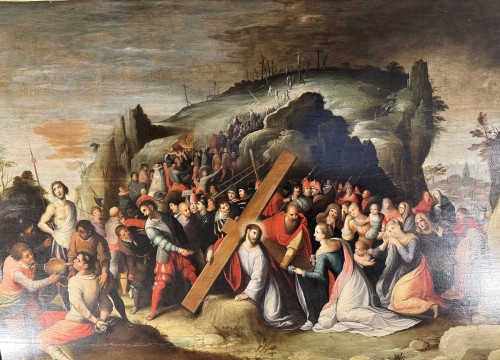 The Rise To Calvary, Flemish school of  the 17th Century    - Paintings & Drawings Style 