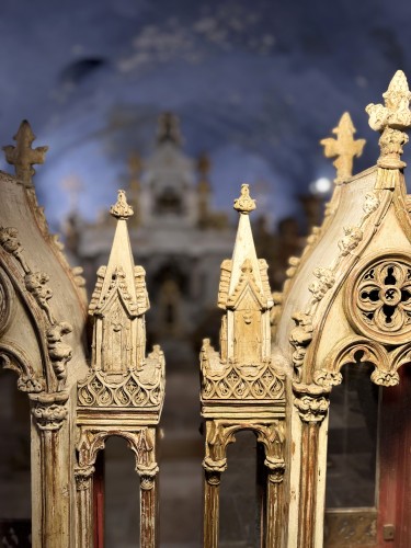 Antiquités - Important Pair Of Neo-gothic Reliquaries, France 19th Century 