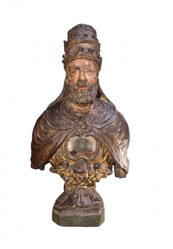  Reliquary Bust Of Saint Pope,Italy  late 17th early 18th century