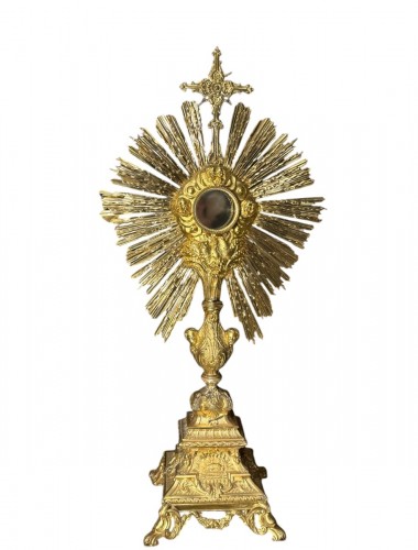 19th Century Gilded Brass Monstrance