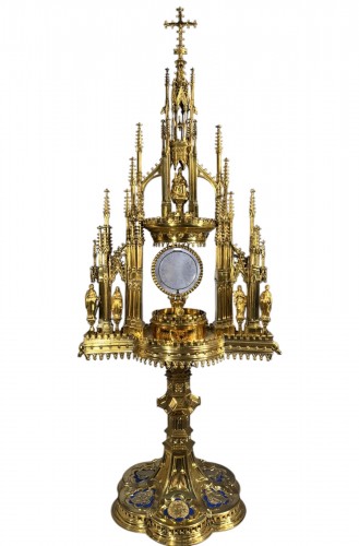 Large Neo-gothic Monstrance - 19th Century  