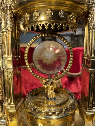 Large Neo-gothic Monstrance - 19th Century   - 