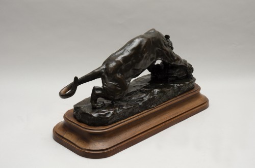 Antiquités - Tiger attacking a turtle, Georges Georges Gardet (1863 -1939)