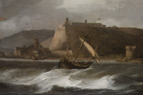 Large seascape by BLANCKERHOFF Jan Theunisz (1628 – 1669) - Paintings & Drawings Style Louis XIV