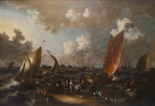 Marine - Pieter van den Velde (1634- c. 1714) - L'Egide Antiques