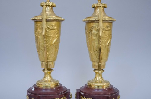 Louis-Philippe - Paire de vases « cortège dionysiaque », bronze doré