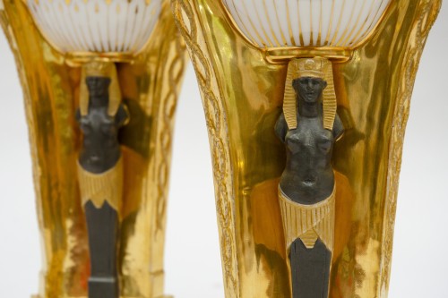 XIXe siècle - Paire de vases "Retour d'Egypte", Dagoty à Paris