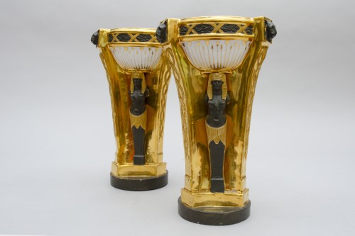 &quot;Egyptian Revival&quot; vases, Dagoty in Paris - Empire