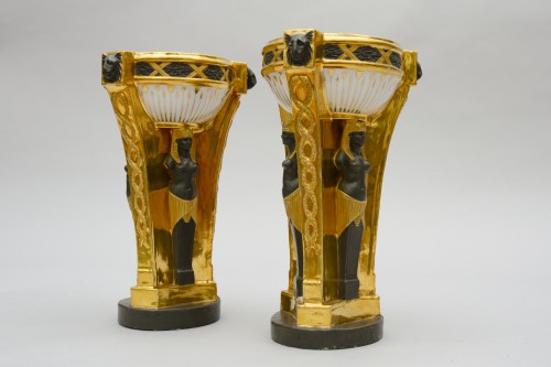 Empire - &quot;Egyptian Revival&quot; vases, Dagoty in Paris