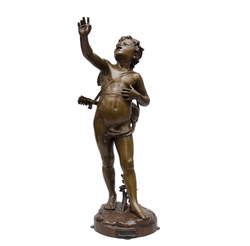 Grand bronze "Amour Chanteur" - Eutrope Bouret (1833-1906)