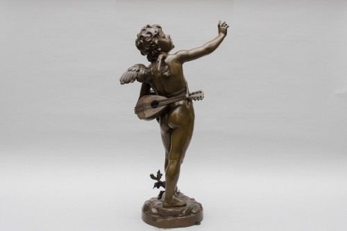 19th century - Large bronze &quot;Amour Chanteur&quot; Eutrope Bouret (1833-1906)