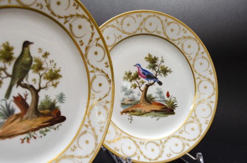 Set of six plates with &quot;Buffon&quot; birds, Charles Halley in Paris, Empire - Empire