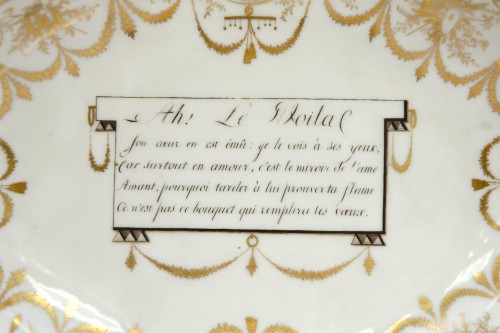 Porcelain ewer and basin &quot;Oh! Le Voilà&quot;, Paris late 18th century - Porcelain & Faience Style Directoire