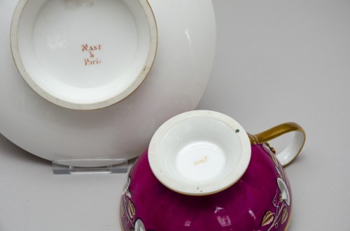 Antiquités - Grande tasse à thé et soucoupe - Nast à Paris 1783-1835