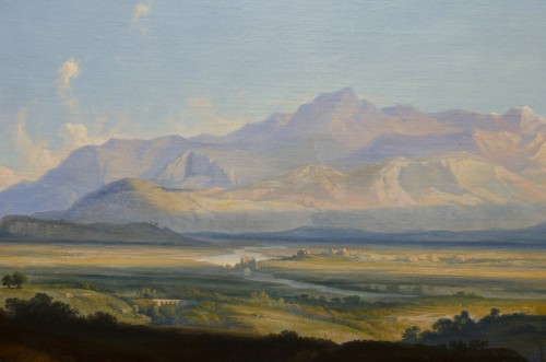 Tableaux et dessins Tableaux XIXe siècle - Vue de la campagne romaine, Ferdinand Joseph Bernard Marinus (1808-1890) Daté 1857