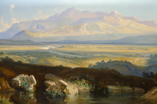 Vue de la campagne romaine, Ferdinand Joseph Bernard Marinus (1808-1890) Daté 1857 - Napoléon III