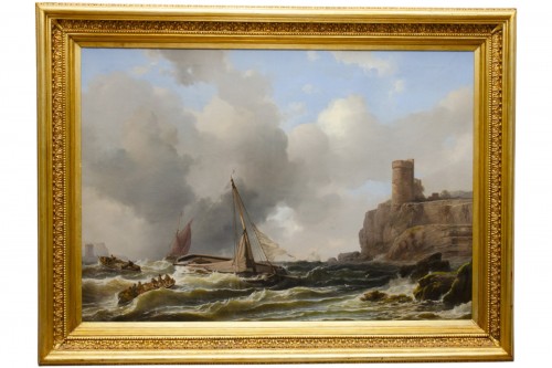 Large seascape - Wilhelm August KRAUSE (1803-1864) Dated 1855