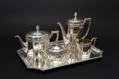 Art Déco - Coffee and tea set in sterling silver, Otto Wolter Germany