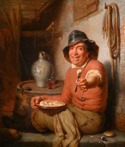 Dinnertime - François Verheyden (1806 - 1889)  - Paintings & Drawings Style 