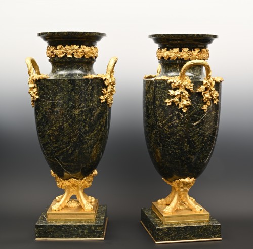 A pair of marble ornamental vases - 