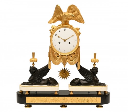 An exceptional Louis Seize mantel clock