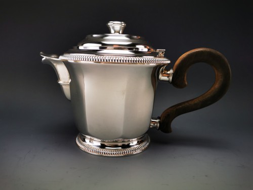 silverware & tableware  - Christofle &amp; Cardeilhac - Art Deco style Sterling Silver Coffee/Tea Set