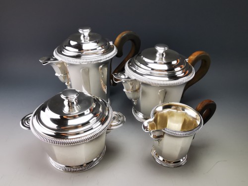 Antiquités - Christofle & Cardeilhac - Service à thé café en argent massif 