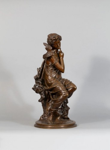 Femme à la colombe - Jean BULIO (1827-1911) - Sculpture Style 