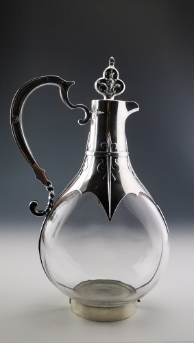 Argenterie et Arts de la table  - Cardeilhac - Paire de carafes en cristal taillé et argent