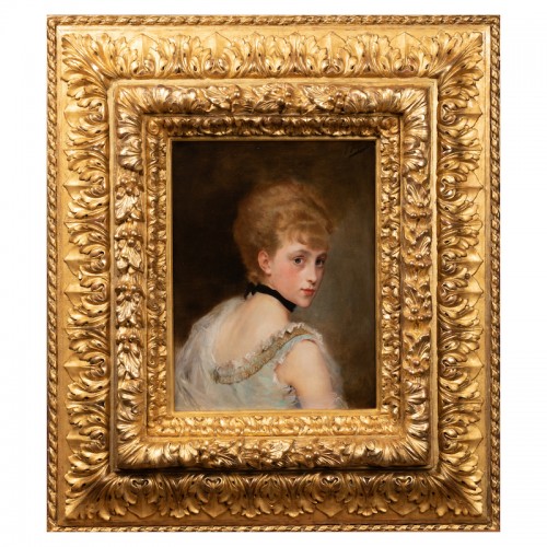 Gustave Jacquet (1846-1909) - Portrait d'une élégante - Tableaux et dessins Style 
