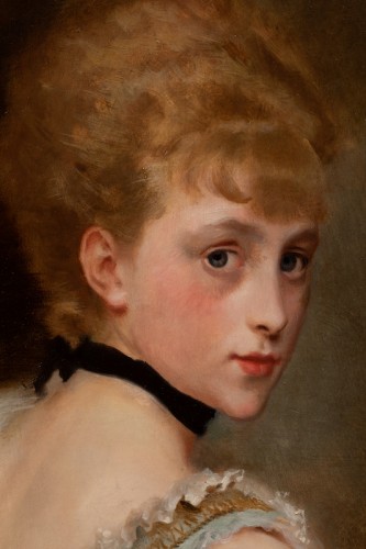Gustave Jacquet (1846-1909)  - Portrait of an elegant lady - 